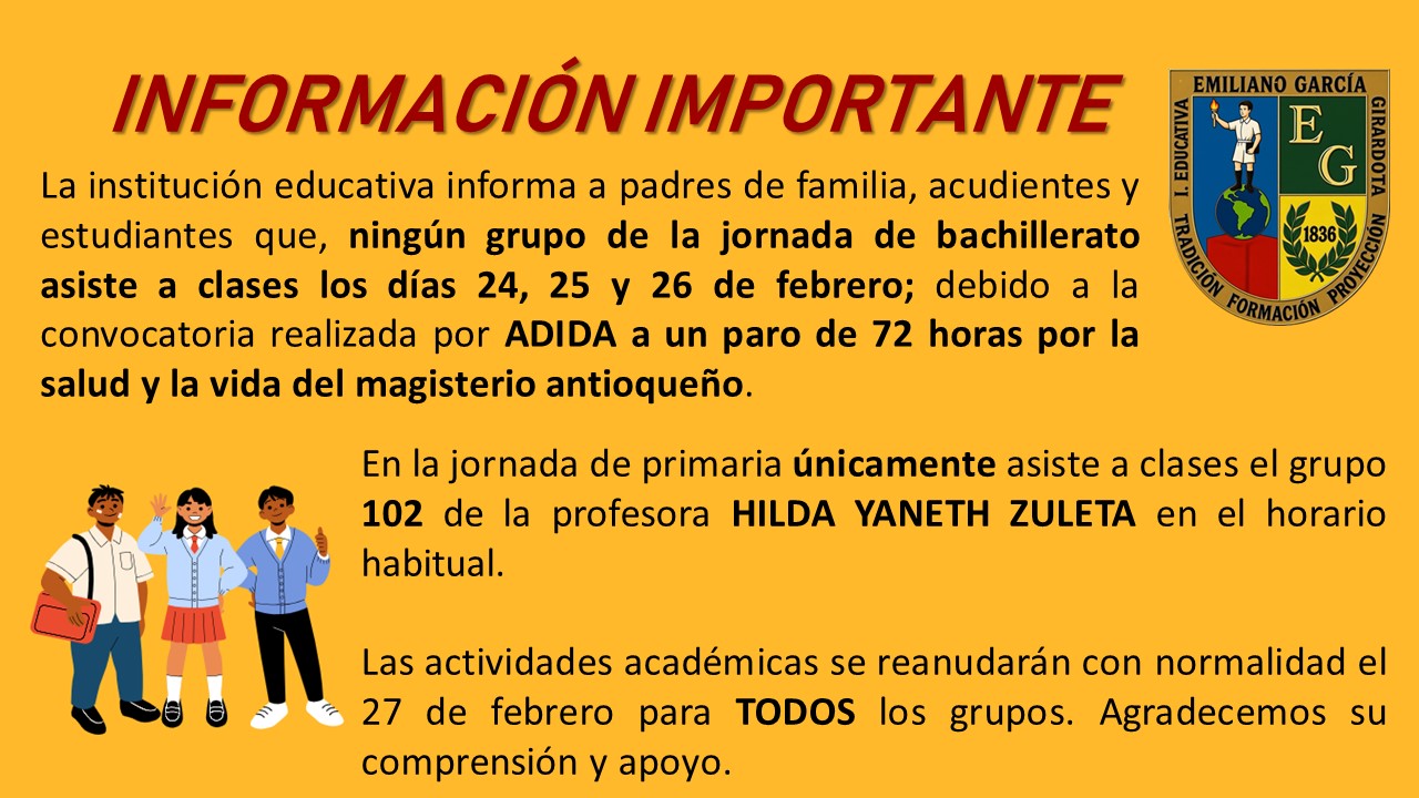 INFORMACIÓN IMPORTANTE